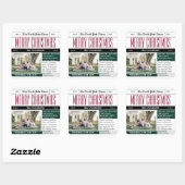 クリスマスホリデー新聞をテーマにしたステッカー スクエアシール (シート)