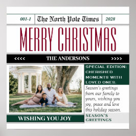 クリスマスホリデー新聞をテーマにしたステッカー ポスター