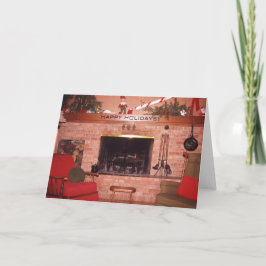 クリスマスホリデー暖炉 シーズンカード