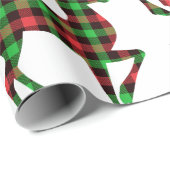 クリスマスホリデー格子模様トナカイ白 ラッピングペーパー (ロールコーナー)