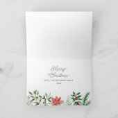 クリスマスホリデー水の色バニー。うさぎ、フローラ シーズンカード (内部)