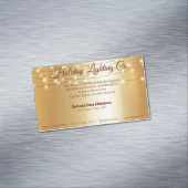 クリスマスホリデー照明会社かわいらし金ゴールド マグネット名刺 (インサイチュ)