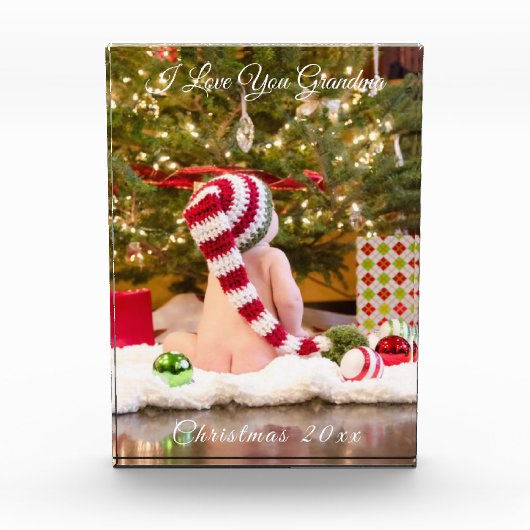 クリスマスホリデー私はおばあちゃんとおじいちゃんのことが大好き フォトブロック (正面)
