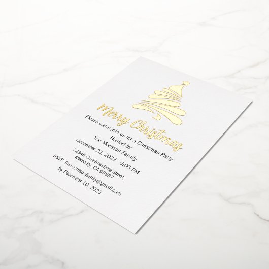 クリスマスホリデー箔のポストカード, クリスマスパーティーの招待状 箔シーズンカード (回転した状態)