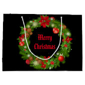 クリスマスホリデー紙抱き枕 ラージペーパーバッグ (裏面)