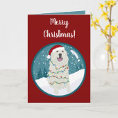 クリスマスホリデー素晴らしピレネー カード (黄色い花)