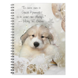 クリスマスホリデー素晴らしピレネーPUPウォーターカラー ノートブック