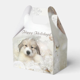 クリスマスホリデー素晴らしピレネーPUPウォーターカラー フェイバーボックス