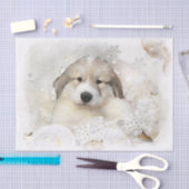 クリスマスホリデー素晴らしピレネーPUPウォーターカラー 薄葉紙 (クラフト)