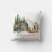 クリスマスホリデー素朴ウッドランドムースカスタムホテル クッション (正面)