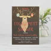 クリスマスホリデー素朴シカ婚約シャワー 招待状 (スタンド正面)