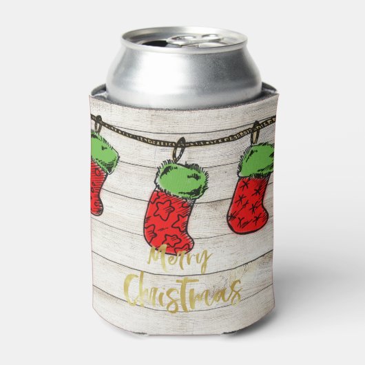 クリスマスホリデー素朴シーズングリーティングパーソナル 缶クーラー (缶正面)
