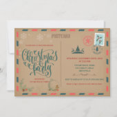 クリスマスホリデー素朴ハガキ招待状 招待状 (正面)