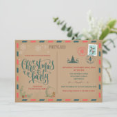 クリスマスホリデー素朴ハガキ招待状 招待状 (スタンド正面)