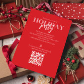 クリスマスホリデー素朴バッファロープレイドQRコードマップ 招待状