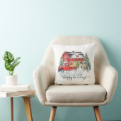 クリスマスホリデー素朴ヴィンテージトラックバーンファーム クッション (椅子)