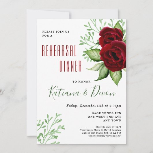 クリスマスホリデー結婚のブライダルシャワーへの招待 招待状 (正面)