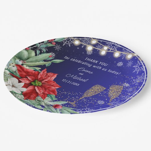 クリスマスホリデー結婚ズ紙プレート ペーパープレート (アングル)