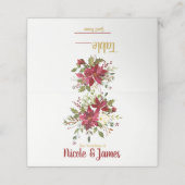 クリスマスホリデー結婚ポインセチアのテーブルシート プレイスカード (外部開封)