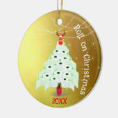 クリスマスホリデー転がトイレットツリーライト金ゴールド セラミックオーナメント (左)
