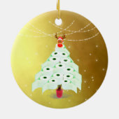 クリスマスホリデー転がトイレットツリーライト金ゴールド セラミックオーナメント (裏面)