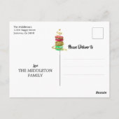 クリスマスホリデー金ゴールドツリーカラフルマカロン ポストカード (裏面)