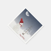 クリスマスホリデー雪だるまと星 スタンダードカクテルナプキン (角)