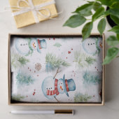 クリスマスホリデー雪だるまシームレスパターン 薄葉紙 (ギフト)