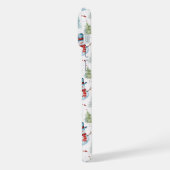 クリスマスホリデー雪だるまシームレスパターン iPhoneケース (左側面)