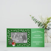 クリスマスホリデー雪だるまツリーフォトカード シーズンカード (スタンド正面)