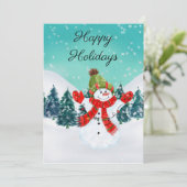クリスマスホリデー雪だるまハッピーホリデイズカード (スタンド正面)