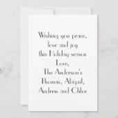 クリスマスホリデー雪だるまハッピーホリデイズカード (裏面)