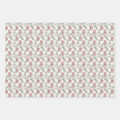 クリスマスホリデー雪だるまパターン ラッピングペーパーシート (正面3)