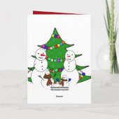 クリスマスホリデー雪だるまファミリーフォトフレーム シーズンカード (裏面)