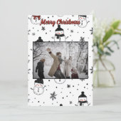 クリスマスホリデー雪だるまフレークフォトカミニマルード シーズンカード (スタンド正面)