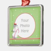 クリスマスホリデー雪だるまラウンド（写真フレーム） メタルオーナメント (左)