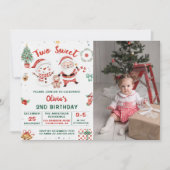 クリスマスホリデー雪だるま2スウィート2nd誕生日 招待状 (正面)
