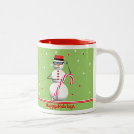 クリスマスホリデー雪だるま ツートーンマグカップ