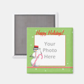 クリスマスホリデー雪だるま（フォトフレーム） マグネット (正面/裏面)