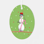 クリスマスホリデー雪だるま メタルオーナメント (正面左)