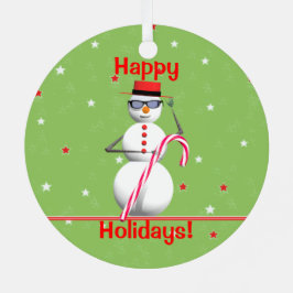 クリスマスホリデー雪だるま メタルオーナメント