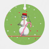 クリスマスホリデー雪だるま メタルオーナメント (正面)