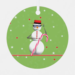 クリスマスホリデー雪だるま メタルオーナメント