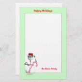 クリスマスホリデー雪だるま 便箋 (正面/裏面)