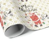 クリスマスホリデー雪にゴルフサンタクロース ラッピングペーパー (ロールコーナー)