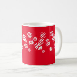 クリスマスホリデー雪の結晶が赤い白 コーヒーマグカップ
