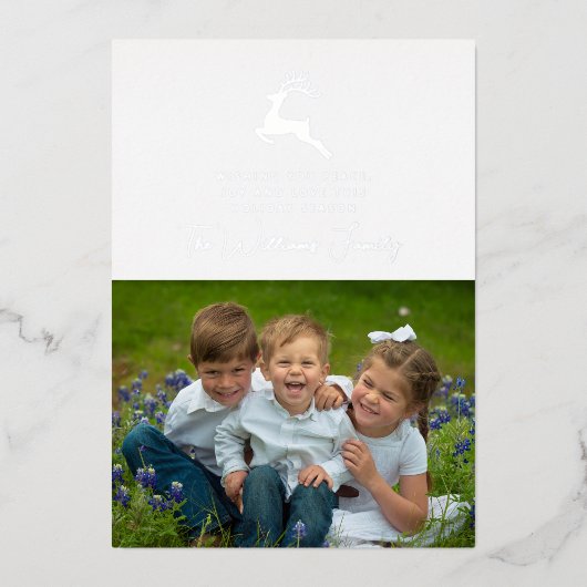 クリスマスホリデー鹿 箔シーズンカード (正面)