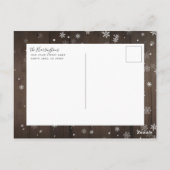 クリスマスホリデー4フォトヴィンテージウッド&スノー ポストカード (裏面)