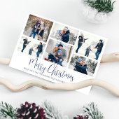 クリスマスホリデー6 Six Photo Navy Blue Snowflake シーズンカード