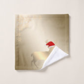 クリスマスホリデー – カートゥーントナカイ，雪片 バスタオルセット (ウォッシュタオル)